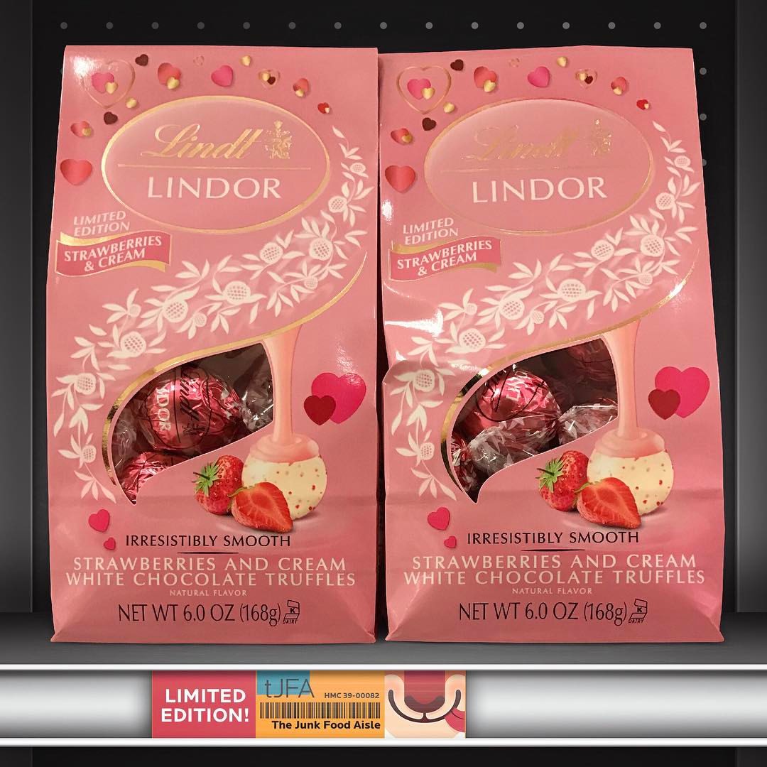 Lindt Lindor Strawberries And Cream White Chocolate Truffles The Junk Food Aisle 1154