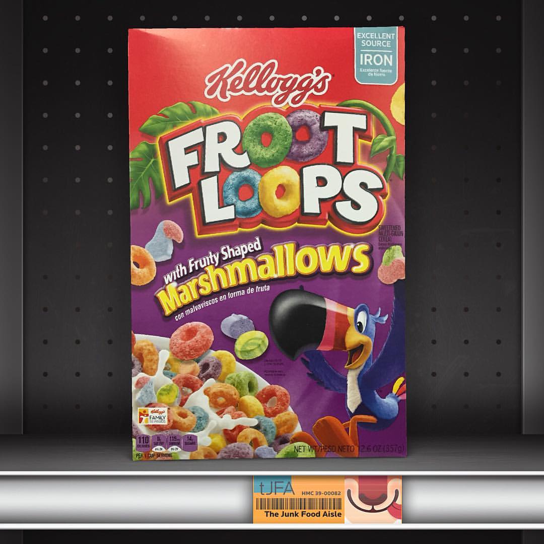 Kellogg's Froot Loops with Fruity Shaped Marshmallows - The Junk Food Aisle