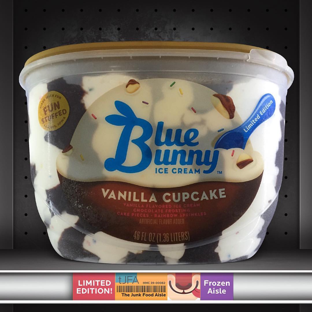 Vanilla Cupcake Blue Bunny Ice Cream The Junk Food Aisle 