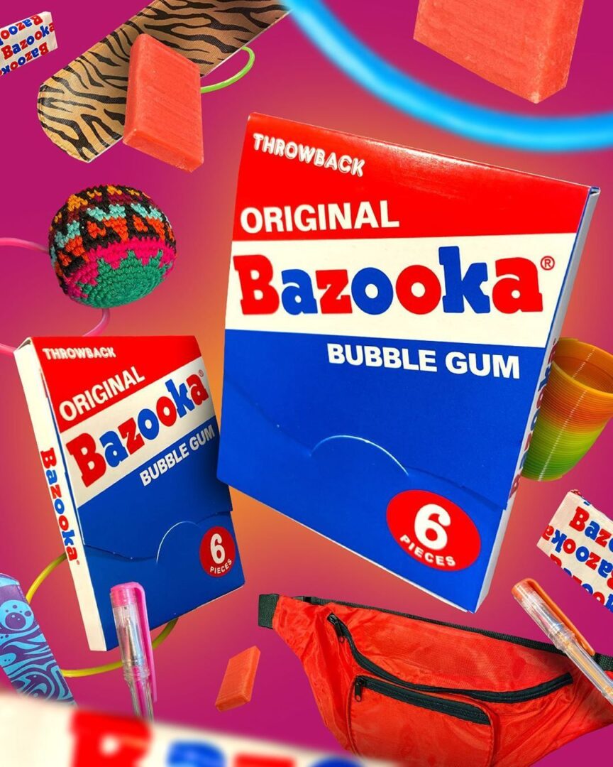 Bazooka Throwback Original Bubble Gum - 6 pieces