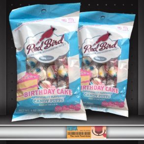 Red Bird Birthday Cake Candy Puffs